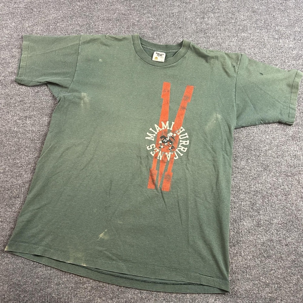 Miami Hurricanes Shirt Mens XL Green NCAA Football Tennessee River Graphic